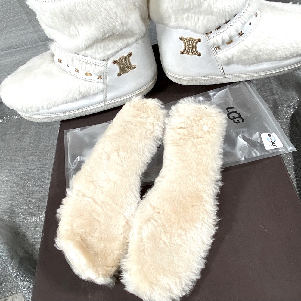 ✨HP✨AUTH CELINE MOON BOOTS Leather & Rabbit Fur EUC 38-40 - Picture 9 of 17